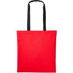 Nutshell Varsity Shopper Long Handle Tote Bag - Fire Red/Black