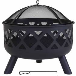 Charles Bentley Large Round Fire Pit with Mesh Cover