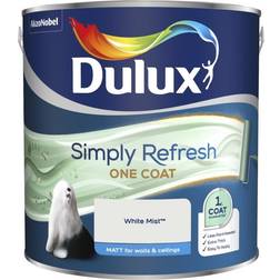 Dulux Simply Refresh One Coat Ceiling Paint, Wall Paint White Mist 2.5L