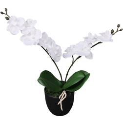 vidaXL Artificial Orchid Plant with Pot 30 cm White Artificial Plant