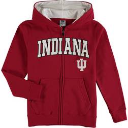Colosseum Athletics Crimson Indiana Hoosiers Applique Arch & Logo Full-Zip Hoodie Youth