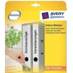 Avery Avery-Zweckform Lever arch file labels L4758-10 38 x 297 mm Paper White Permanent 50 pc(s)