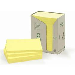 3M Post-it Recycled Sticky Notes 127 x 76 mm Canary Yellow 16 Pads of 100 Sheets