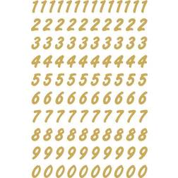 Herma etikett siffror 1-9 8mm guld