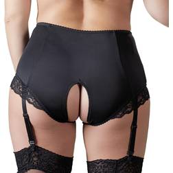 Cottelli Collection Crotchless Panty with Tights Plus Size Black Black 4XL
