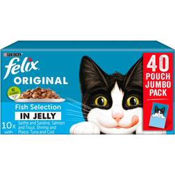 Felix Original Fish Selection In Jelly Pouches 40X100g
