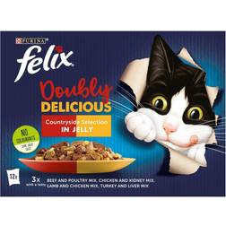 Felix Doubly Delicious Meat Cat Food 12x100g