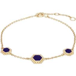 Gemondo Lapis Lazuli Flat Slice Hex Chain Bracelet in Plated Sterling