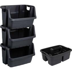 Charles Bentley Strata Stacking Crate and Caddy Storage Bundle Small Box