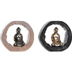 Dkd Home Decor ative Figure Black Golden Buddha Resin (20,8 x 6 x 18,5 cm) (2 Units) Figurine