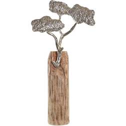 Dkd Home Decor ative Figure Trunk Silver Tree Brown Aluminium Colonial Mango wood (26 x 11 x 51 cm) Figurine