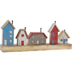 Dkd Home Decor ative Figure Multicolour Iron Houses (60 x 10 x 24 cm) Figurine