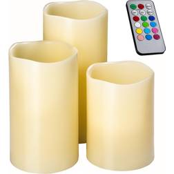 tectake 3 with changing colours white LED Candle