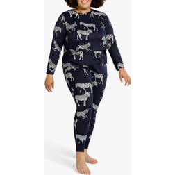 Chelsea Peers Curve Zebra Print Satin Pyjamas