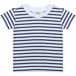 Larkwood Baby/Toddler Striped Crew Neck T-Shirt LW27T White/Oxford Nav