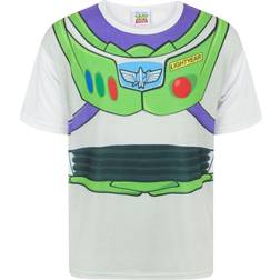 Toy Story Disney Childrens Boys Buzz Lightyear Costume T-Shirt (7-8 Years) (White)