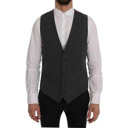 Dolce & Gabbana Mens Gray STAFF Cotton Striped Vest