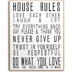 Hill Interiors Large Glass House Rules Wall Wall Decor