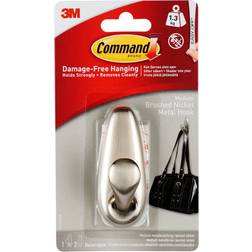Command 3M Nickel effect Metal Hook (H)65mm (W)96mm (Max)0.45kg Picture Hook