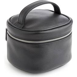 Compact Leather Cosmetic Bag Black one-size
