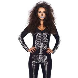 Leg Avenue X-Ray Skeleton Catsuit with Zipper Costume