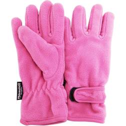 FLOSO Girls Childrens/Kids Plain Thermal Thinsulate Fleece Gloves (3M 40g) (9-12 years) (Beige)