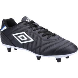 Mens Soft Leather Football Boots (black/white)