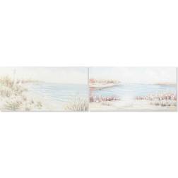 Painting DKD Home Decor Beach Mediterranean (140 x 3,7 x 70 cm) (2 Units) Framed Art