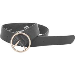 Forest Womens/Ladies Circle Buckle Leather Belt (Black)
