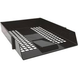 White Box Black Plastic Letter Tray (12 Pack) WX10050