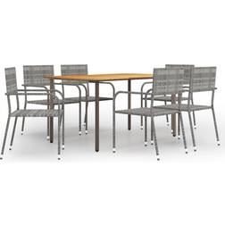vidaXL 3072500 Patio Dining Set, 1 Table incl. 6 Chairs