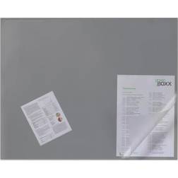 Durable Desk Mat with Transparent Overlay 650 x 520mm Grey