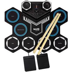 Rockjam Rechargeable Bluetooth Roll Up Drum Kit With Inbuilt Speakers &Amp; Drumsticks