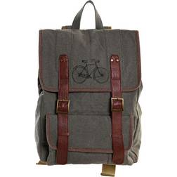 Dkd Home Decor Casual Backpack Canvas Bicycle Grey Brown (33 x 12 x 47 cm)