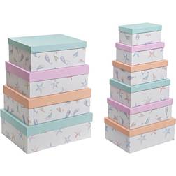 Dkd Home Decor Set of Stackable Organising Boxes Navy Cardboard (43,5 x 33,5 x 15,5 cm) Storage Box