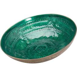 Hill Interiors Aztec Collection Brass Embossed Ceramic Large Bowl