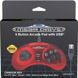 Retro-Bit SEGA Mega Drive USB Crimson Red Gamepad Nintendo Switch