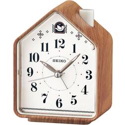 Seiko QHP005A Bedside Beep or 2 Bird Songs Alarm Clock Wood Pattern