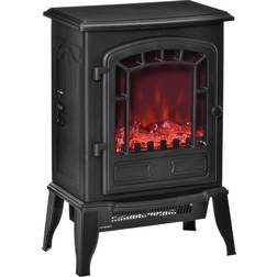Homcom Freestanding Electric Fireplace Stove Black