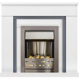 Adam Milan Electric Fire Suite White and Grey