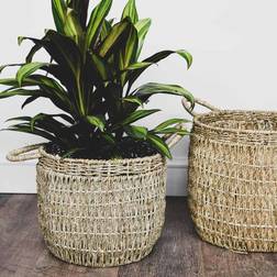 Ivyline Seagrass Lined Natural Set of 2 Basket