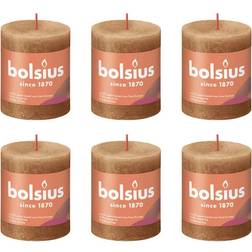 Bolsius 4x Rustic Pillar Spice Brown Home Holiday Candle
