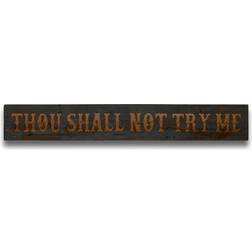 Hill Interiors Thou Shall Not Grey Wash Wooden Message Plaque Wall Decor 100x15cm