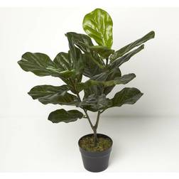 Homescapes Artificial Fiddle Leaf Fig Tree in Pot, 75 cm Tall Christmas Tree