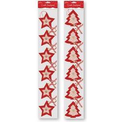 Red White & Gold Gingham Craft Christmas Xmas Garland Bunting Hanging Decoration Banner/Tree Design