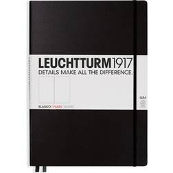 Leuchtturm1917 Blank Hardcover Notebook Black, Slim, 8-3/4" x 12-1/2"