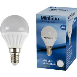 MiniSun 2 x 4W SES E14 Cool White LED Golfball Bulbs