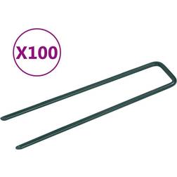 vidaXL Nails for Artificial Grass 100 pcs U-shape Iron