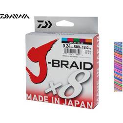 Daiwa J-Braid x8 500m Multi Coloured 58lb 0.28mm