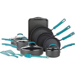 Rachael Ray Classic Brights Cookware Set with lid 15 Parts